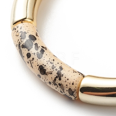 Acrylic Curved Tube Beaded Stretch Bracelet BJEW-JB08444-05-1