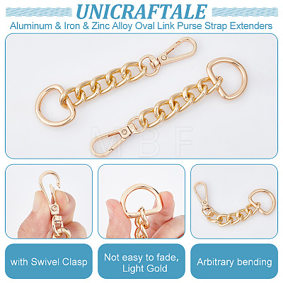 Unicraftale 2Pcs Aluminum & Iron & Zinc Alloy Oval Link Purse Strap Extenders FIND-UN0003-19KCG-1