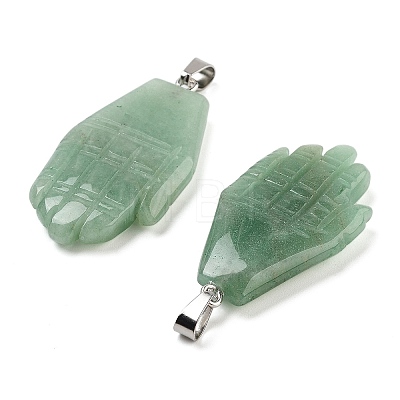 Natural Green Aventurine Carved Pendants G-K369-01P-04-1