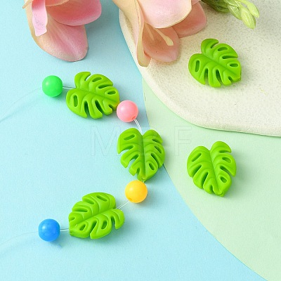 Monstera Leaf Food Grade Eco-Friendly Silicone Focal Beads FIND-YW0004-01-1