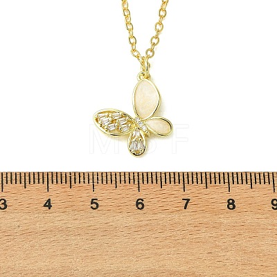 Brass Micro Pave Cubic Zirconia Pendant Necklaces NJEW-JN06458-1