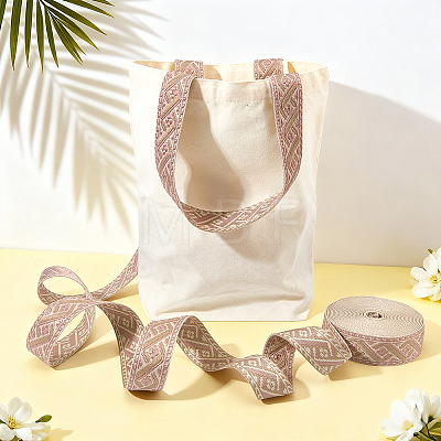 Vintage Jacquard Polyester Ribbon OCOR-WH0109-334A-1