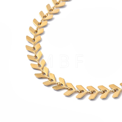 Enamel Ear of Wheat Link Chain Necklace NJEW-P220-02G-04-1