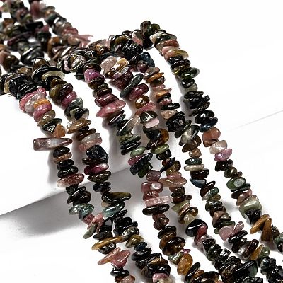 Natural Tourmaline Chips Beads Strands X-F082-1