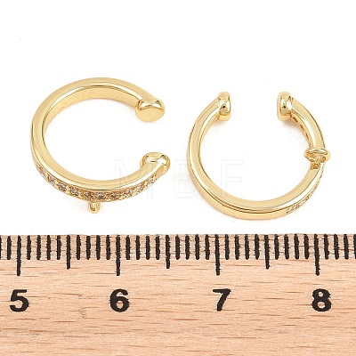 Brass Micro Pave Clear Cubic Zirconia Ear Cuff Findings KK-Z158-06G-1