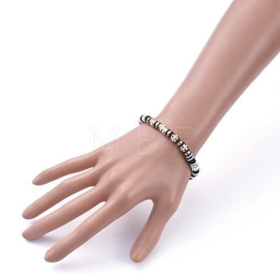 Handmade Polymer Clay Heishi Beads Stretch Bracelets BJEW-JB05300-02-1