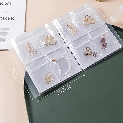 160 Pockets Transparent Jewelry Storage Book without Resealable Bags PW-WG24357-02-1