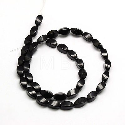 Natural Twist Obsidian Beads Strands G-L244-03-1