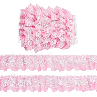 5M Double-Layer Pleated Polyester Chiffon Lace Trim OCOR-GF0006-69B-1