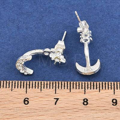 Moon & Star Alloy Front Back Stud Earrings AL-CBA3C8B-02S-1