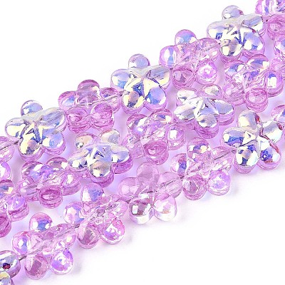 Transparency Electroplate Glass Beads Strands GLAA-T023-38A-05-1