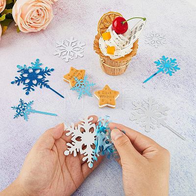 SUPERFINDINGS 8 Sets 2 Style Acrylic Mirror Cake Toppers DIY-FH0004-90B-1