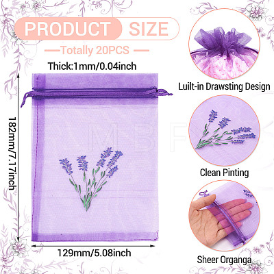 20Pcs Polyester Mesh Sachet Packing Drawstring Bgas ABAG-TA0002-20B-1