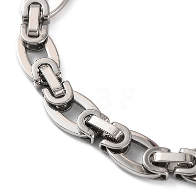 Tarnish Resistant 304 Stainless Steel Byzantine Chain Bracelets BJEW-B078-87P-1