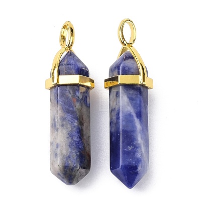Natural Sodalite Pointed Pendants G-G025-01G-08-1