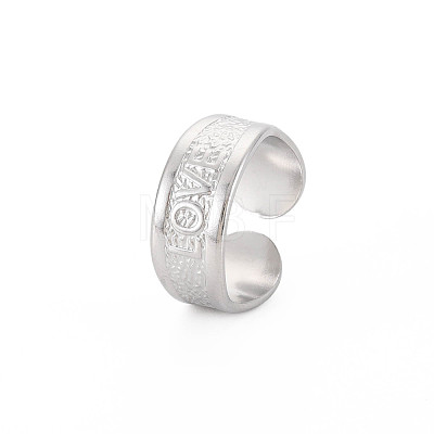 304 Stainless Steel Word Love Open Cuff Ring for Women RJEW-S405-191P-1
