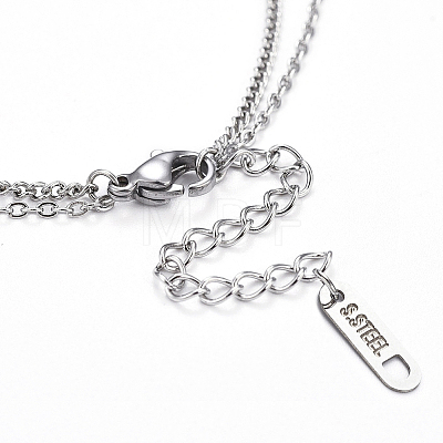 304 Stainless Steel Double Layer Necklaces NJEW-F267-24P-1