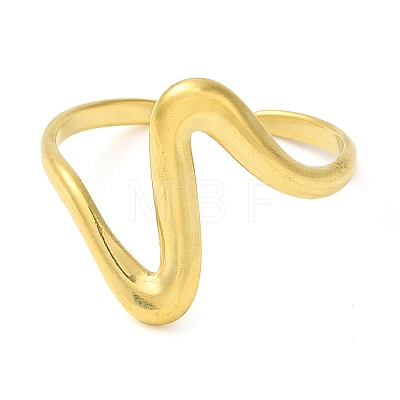 Wave 304 Stainless Steel Open Cuff Rings for Women RJEW-Z043-01F-1