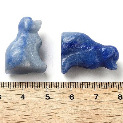 Dyed & Heated Natural Blue Aventurine Carved Dog Figurines DJEW-L023-A07-1