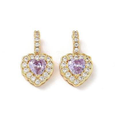 Brass Micro Pave Cubic Zirconia Pendants KK-Z139-05G-1