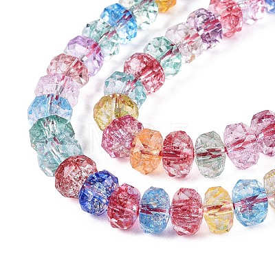 Crackle Transparent Glass Beads Strands GLAA-N068-03A-M-1