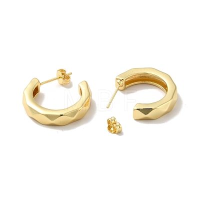 Rack Plating Brass C-shape Stud Earrings EJEW-I268-04G-1