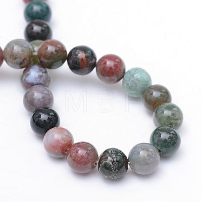 Round Natural Indian Agate Bead Strands G-R345-6mm-08-1