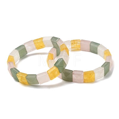 Natural Mixed Stone Beads Stretch Bracelets for Women Men BJEW-C097-06-04-1