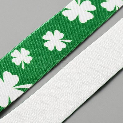 Shamrock Pattern Adjustable Polyester Y-Shaped Heavy Duty Suspenders AJEW-WH0282-89A-1
