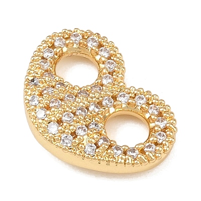 Brass Micro Pave Clear Cubic Zirconia Links Connector Charms LS-KK-K413-06G-1