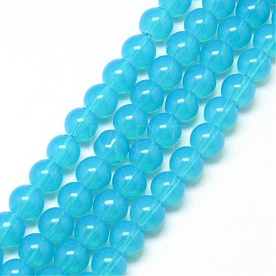 Baking Painted Glass Beads Strands DGLA-Q023-10mm-DB25-1