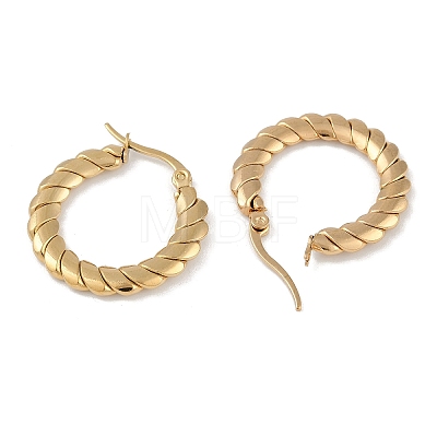 PVD Vacuum Plating 201 Stainless Steel Textured Hoop Earrings EJEW-I309-53B-G-1