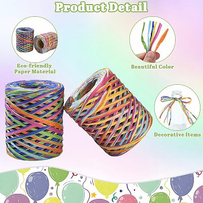 2 Rolls 2 Colors 80M Raffia Ribbon OCOR-CJ0004-10-1