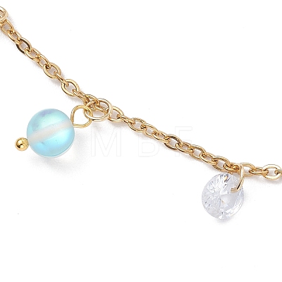 304 Stainless Steel Link Chain Anklets AJEW-AN00699-03-1
