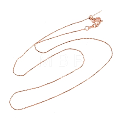 0.8MM Brass Box Chain Adjustable Slider Necklaces KK-H533-09B-RG-1