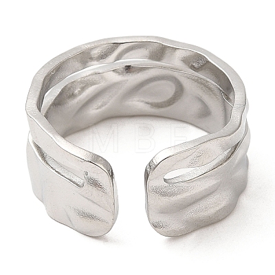 Non-Tarnish 304 Stainless Steel Open Cuff Rings RJEW-K245-74P-1