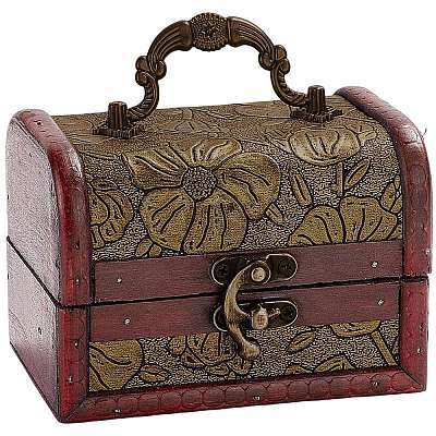 CutHollow 1Pc Vintage Wooden Jewelry Box AJEW-CL0001-12B-1