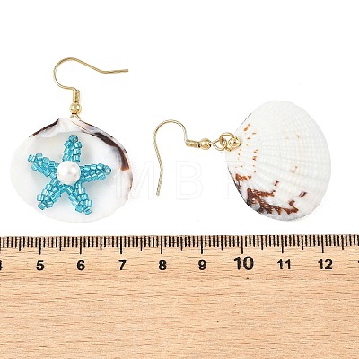 Natural Shell Dangle Earrings EJEW-MZ00754-01-1