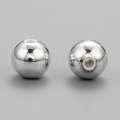 Plating Plastic Acrylic Round Beads PACR-L003-10mm-S-1