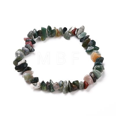 Natural Mixed Stone Chip Beaded Stretch Bracelets for Girl Women BJEW-JB06647-1