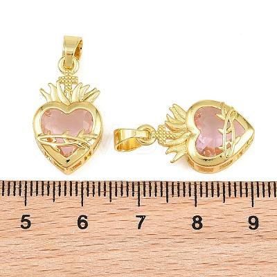 Brass Glass Pendants kk-P343-09F-G-1