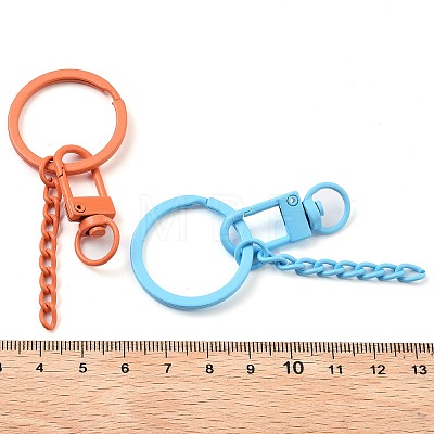 Spray Painted Eco-Friendly Alloy Swivel Snap Hook Clasps PALLOY-T090-06-NR-1