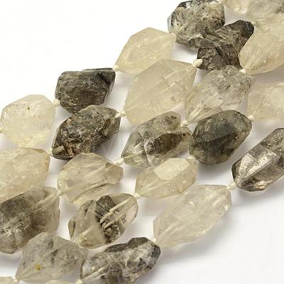 Rough Raw Natural Quartz Beads Strands G-K202-32-1