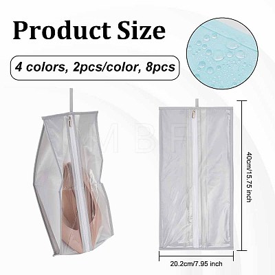Olycraft 8Pcs 4 Colors Rectangle Oxford Fabric Waterproof Shoes Storage Zipper Bags ABAG-OC0001-05-1