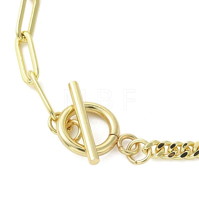 Brass Heart Charm Bracelets BJEW-JB13612-1