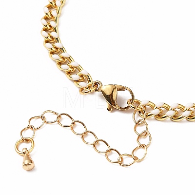 Two Tone Handmade Brass Curb Chain Bracelet Makings X-AJEW-JB00850-02-1