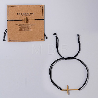 Cross Stainless Steel Link Bracelets FJ2485-2-1