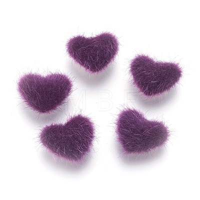 Faux Mink Fur Covered Cabochons WOVE-F021-05S-1