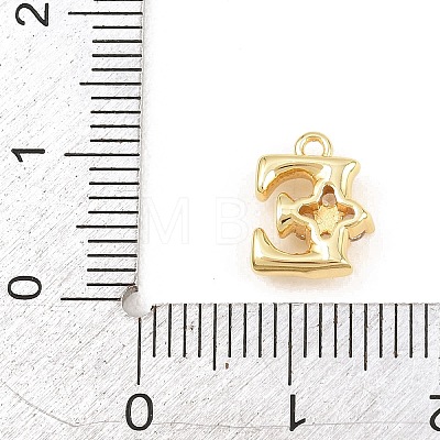 Brass Micro Pave Clear Cubic Zirconia Charms KK-Z151-18G-E-1