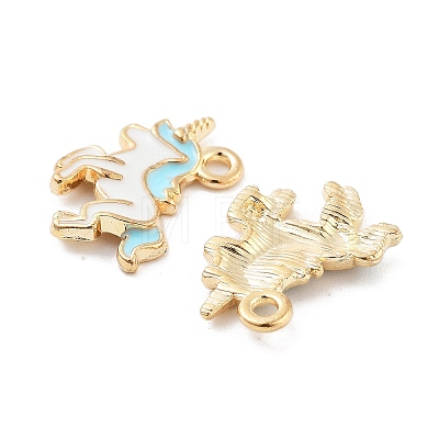 Light Gold Plated Alloy Enamel Pendants ENAM-M219-08KCG-04-1